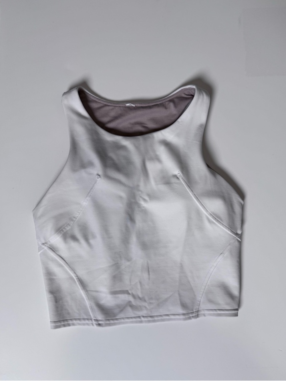 Lululemon Invigorate Training Tank Top White Size 4 Built-in Bra Cropped